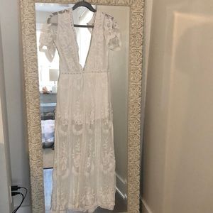 Worn once, white maxi with shorts